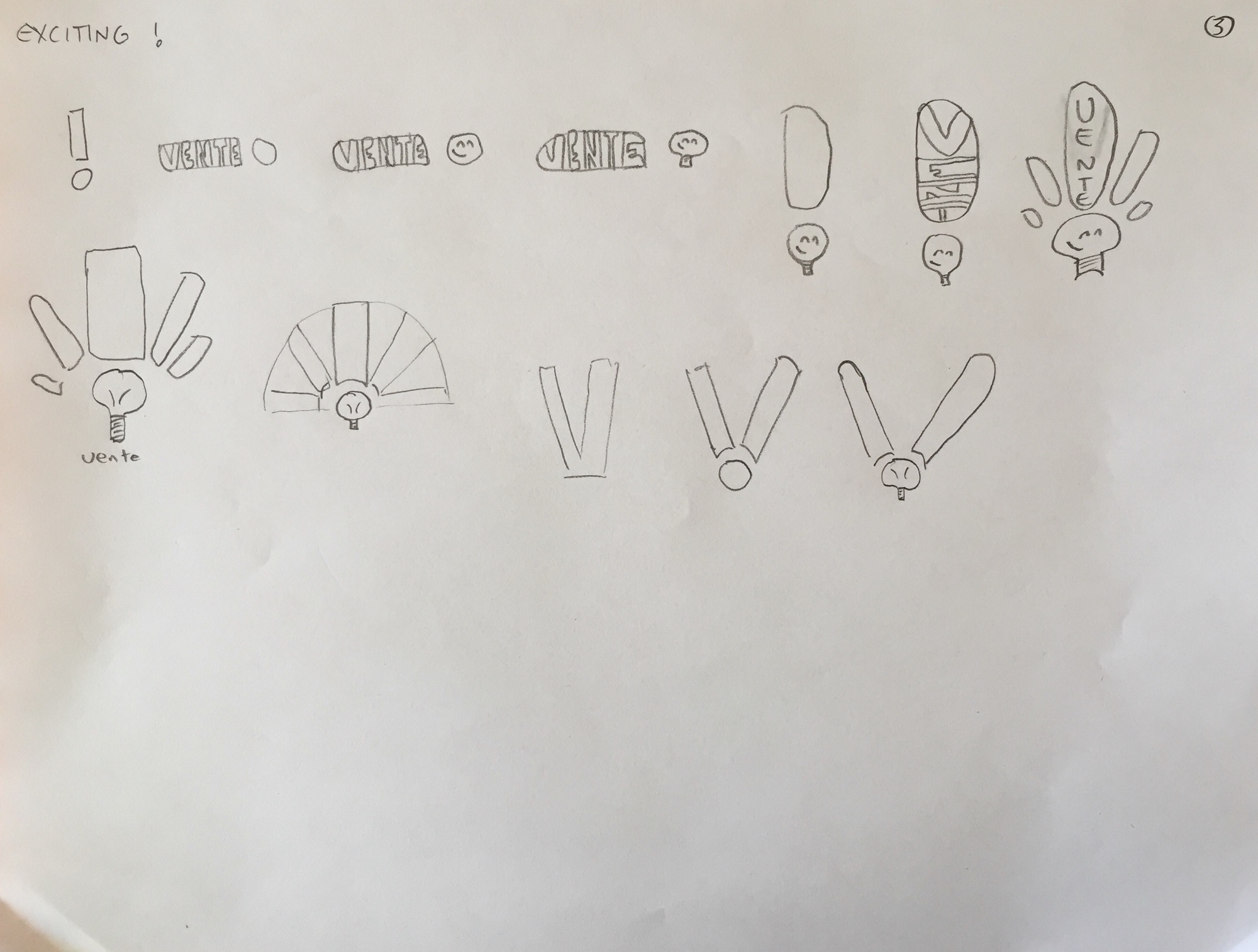 Sketches of the Vente logo