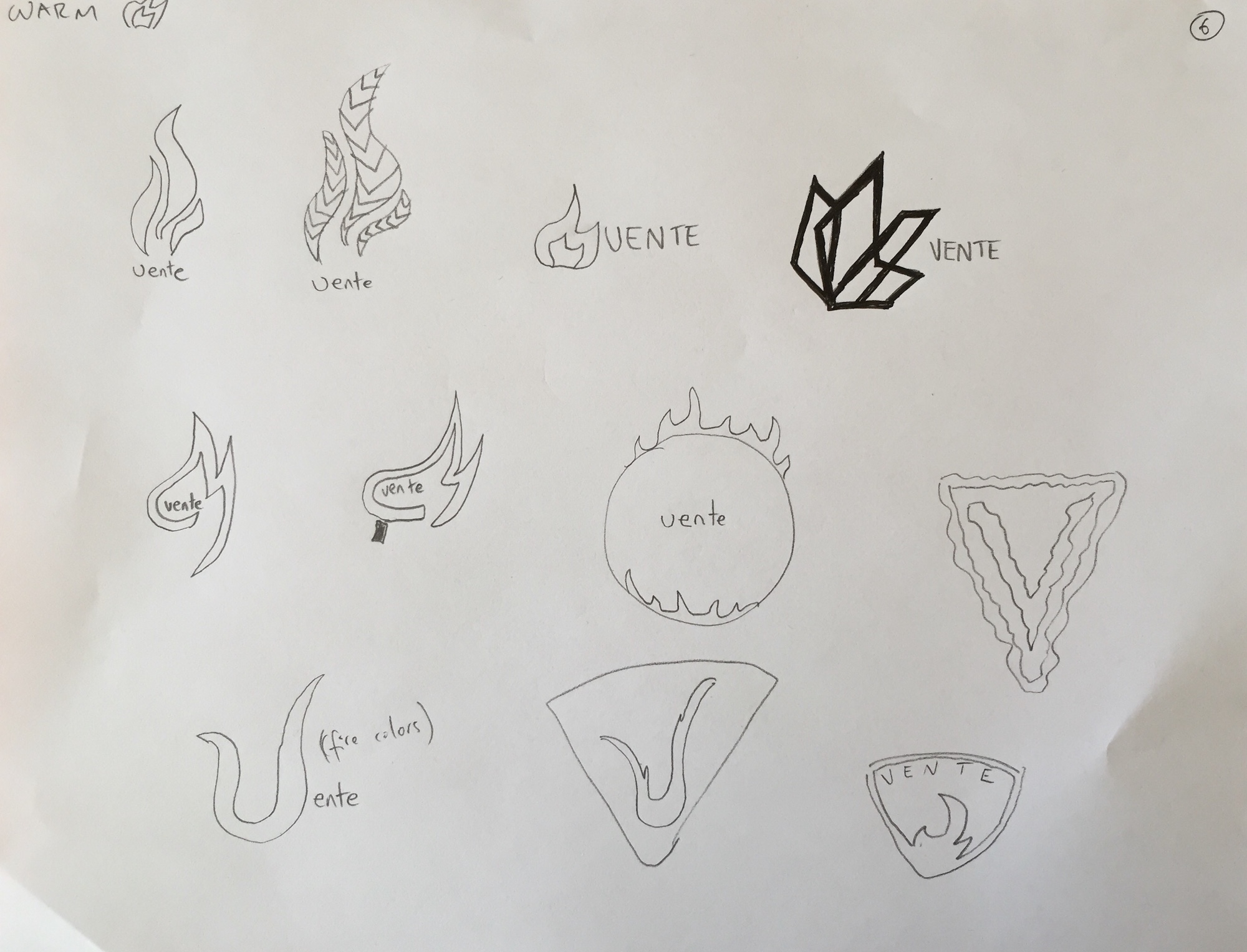 Sketches of the Vente logo