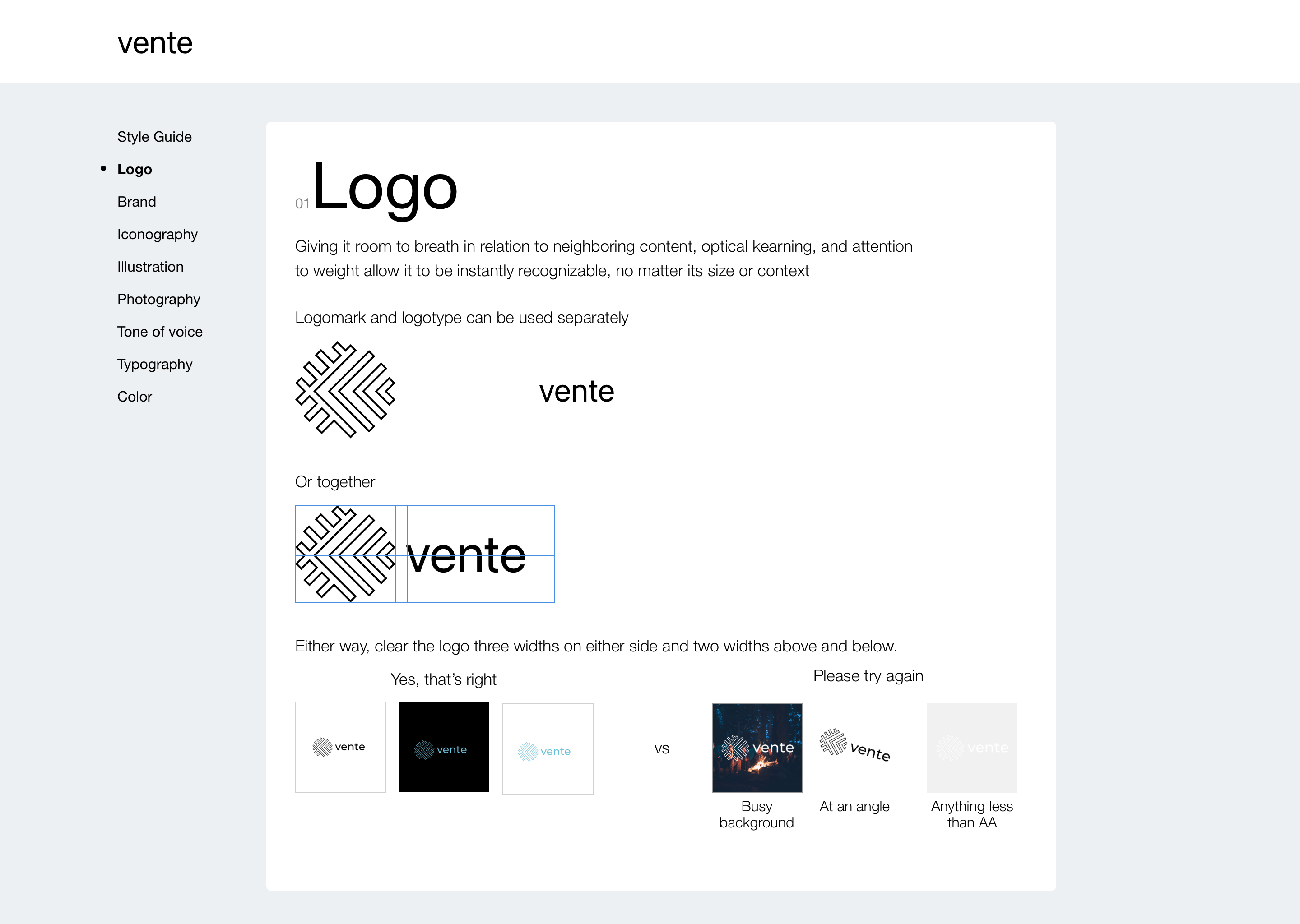 Style Guide Logo Section